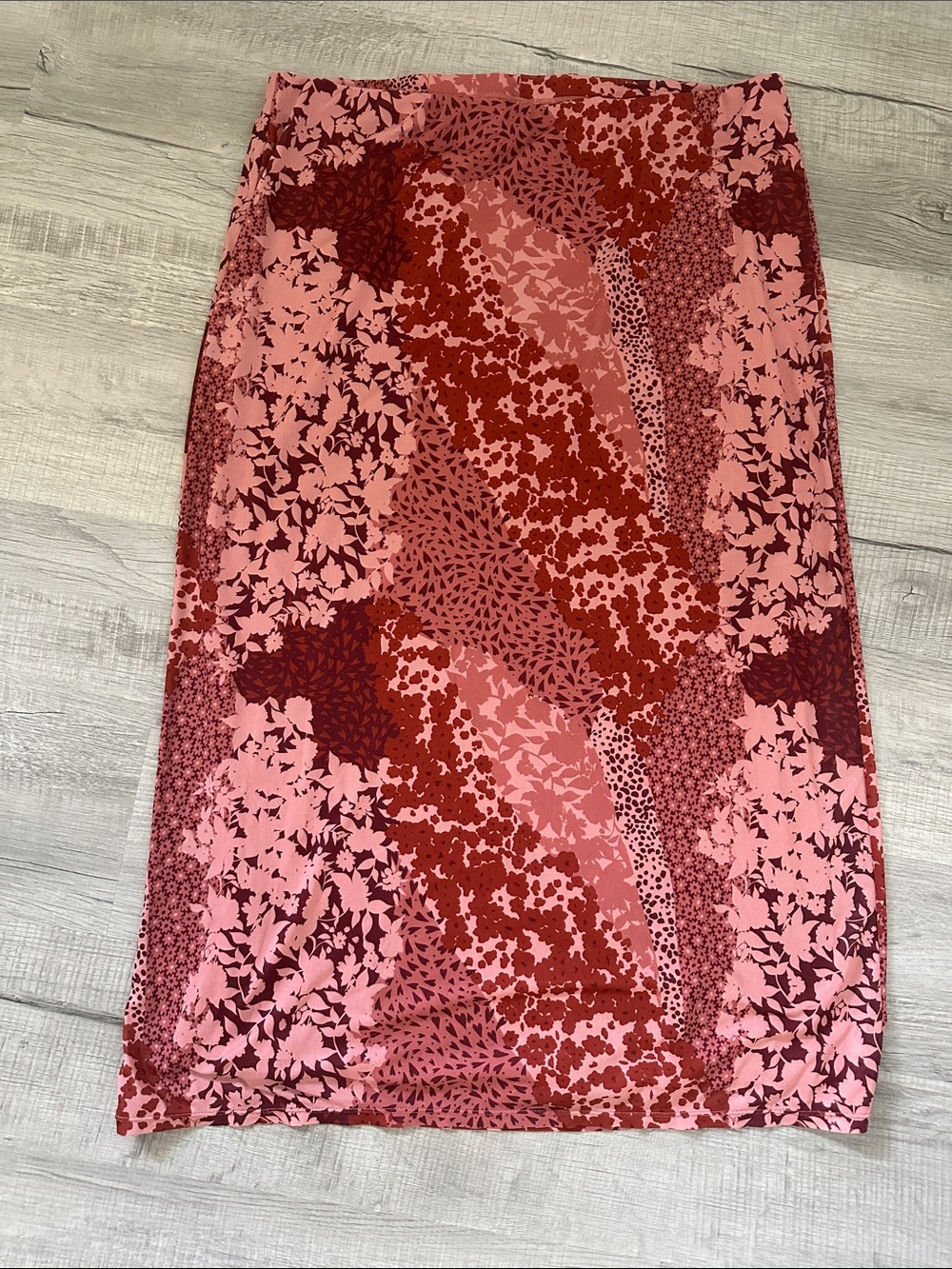 No Boundaries Pink and Red Floral Print Maxi Skirt